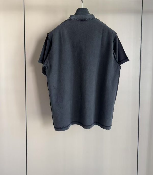 破坏字母元素绣花短袖