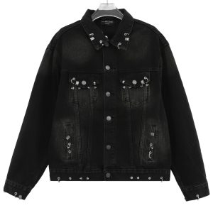 铆钉穿刺环扣火机头牛仔外套