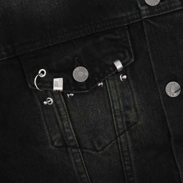 铆钉穿刺环扣火机头牛仔外套