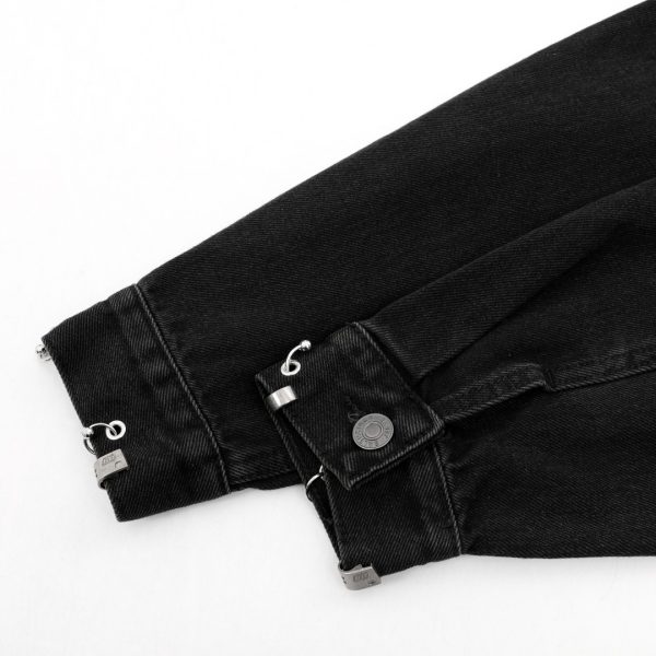 铆钉穿刺环扣火机头牛仔外套