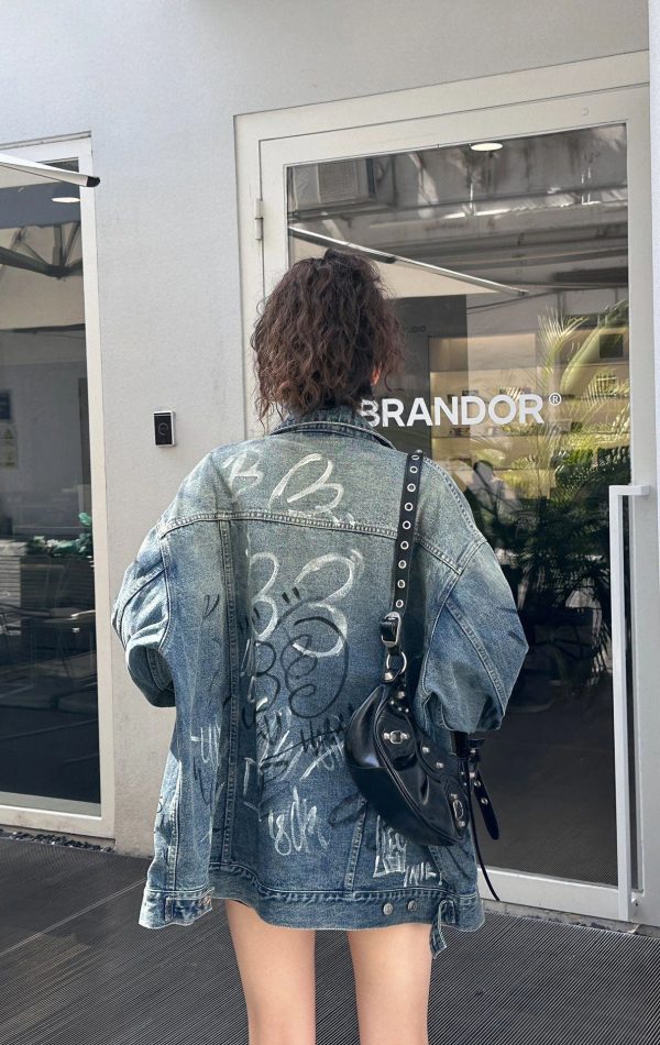 涂鸦手绘趣味牛仔外套