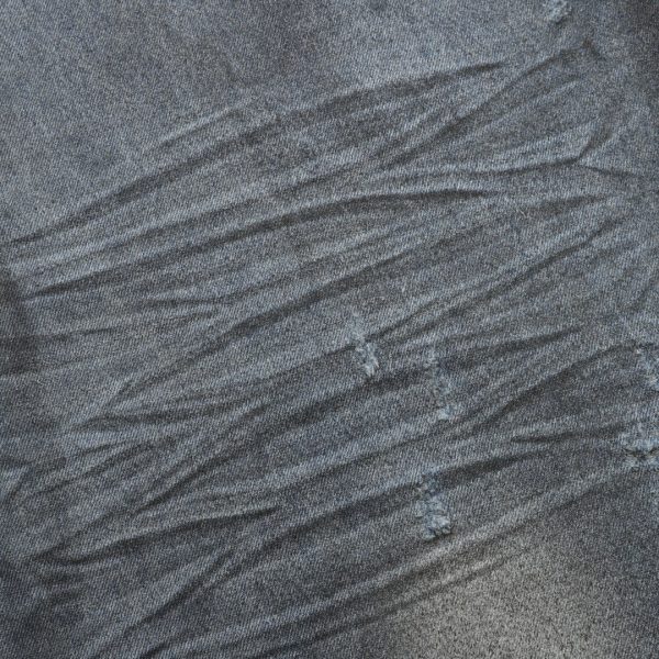 隐藏涂染脏脏破洞牛仔长裤