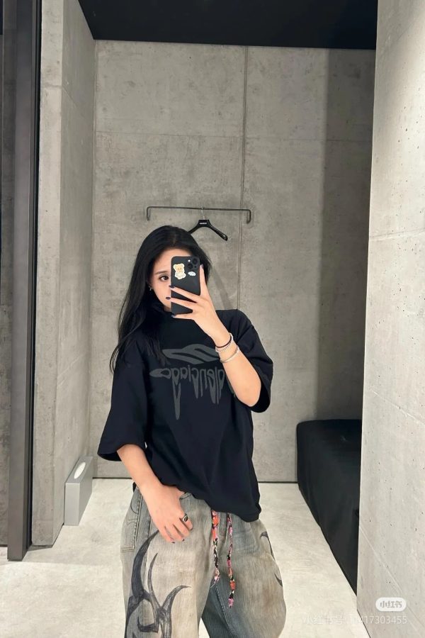 溶解简约印花短袖T恤