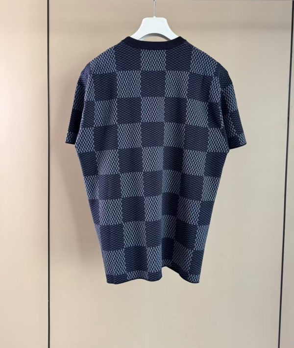 水晶贴片棋盘短袖针织上衣