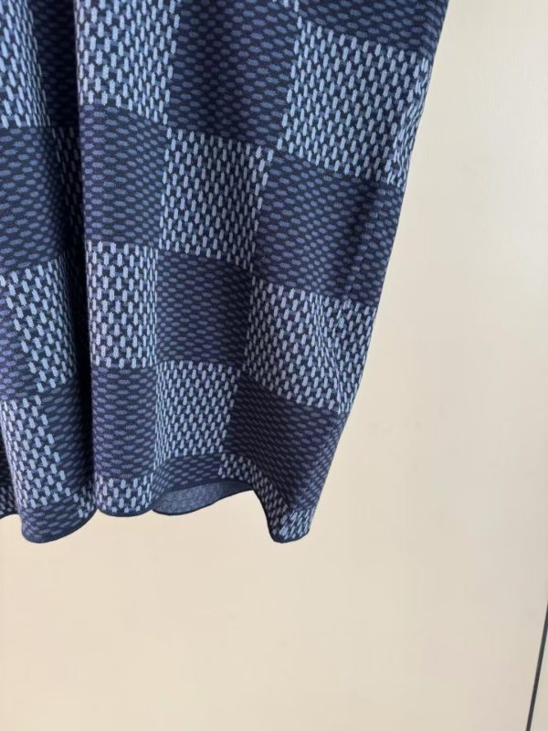 水晶贴片棋盘短袖针织上衣