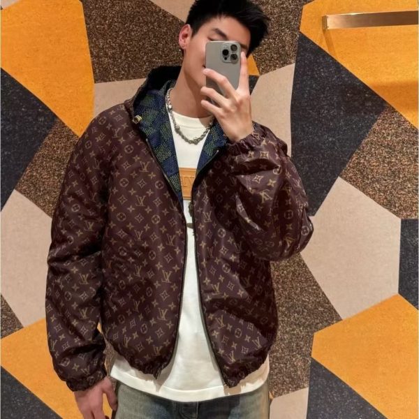 双面穿连帽梭织外套