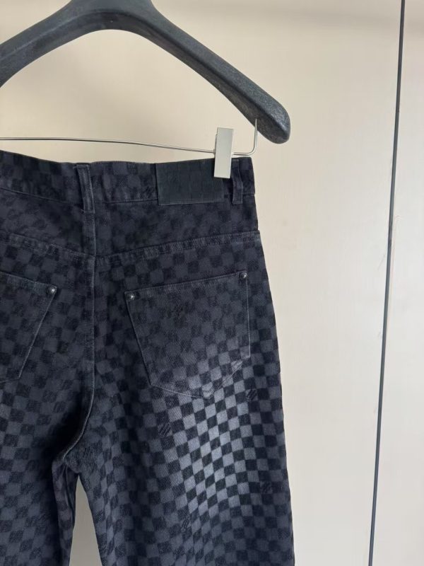 植绒提花牛仔长裤