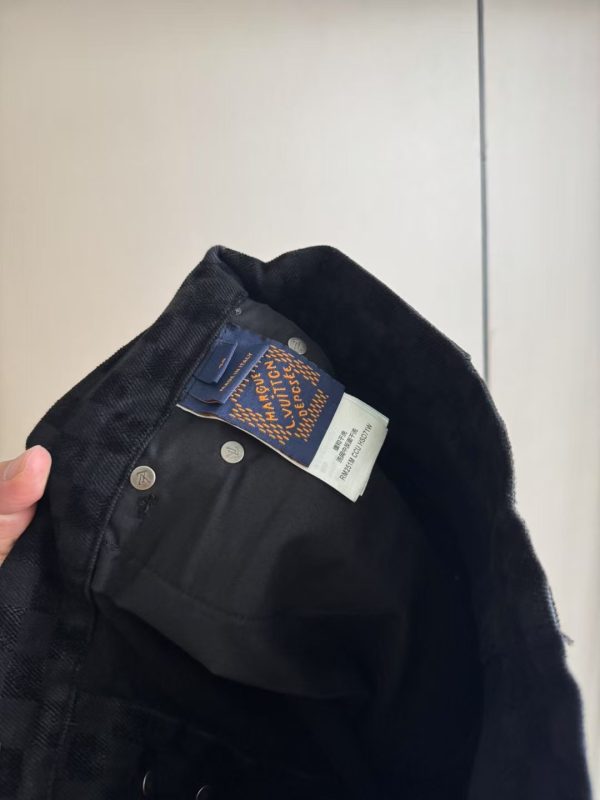 植绒提花牛仔长裤