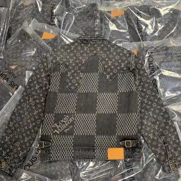 蓝拚花牛仔夹克Louis V. & NIGO