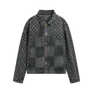 蓝拚花牛仔夹克Louis V. & NIGO