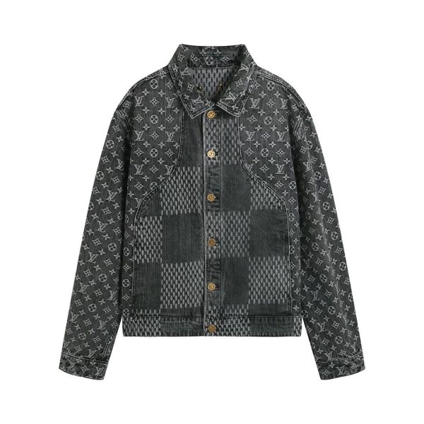 蓝拚花牛仔夹克Louis V. & NIGO