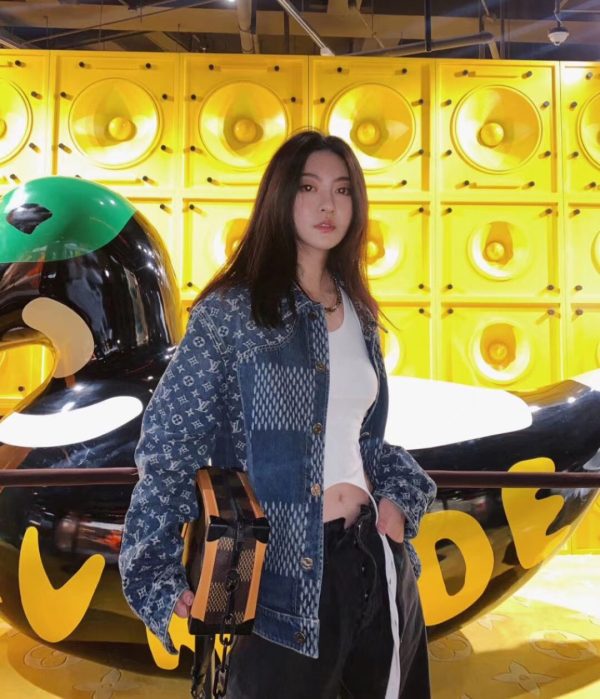 蓝拚花牛仔夹克Louis V. & NIGO